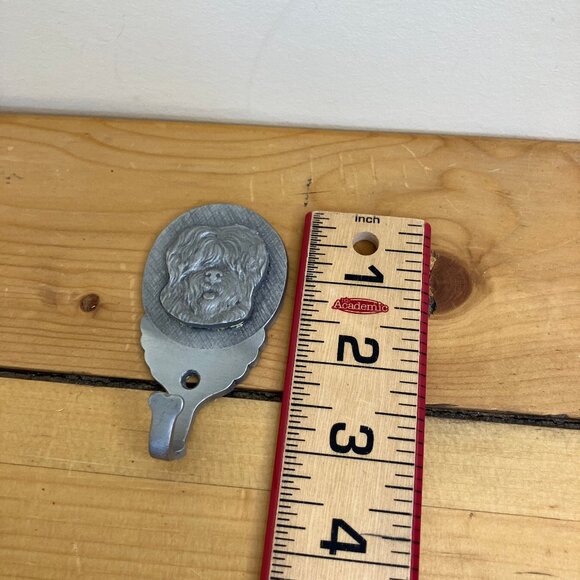 Rawcliffe Pewter Pet Leash Hook Shaggy Dog Wall Mounted Vintage Made in USA 2001 - Picture 3 of 4